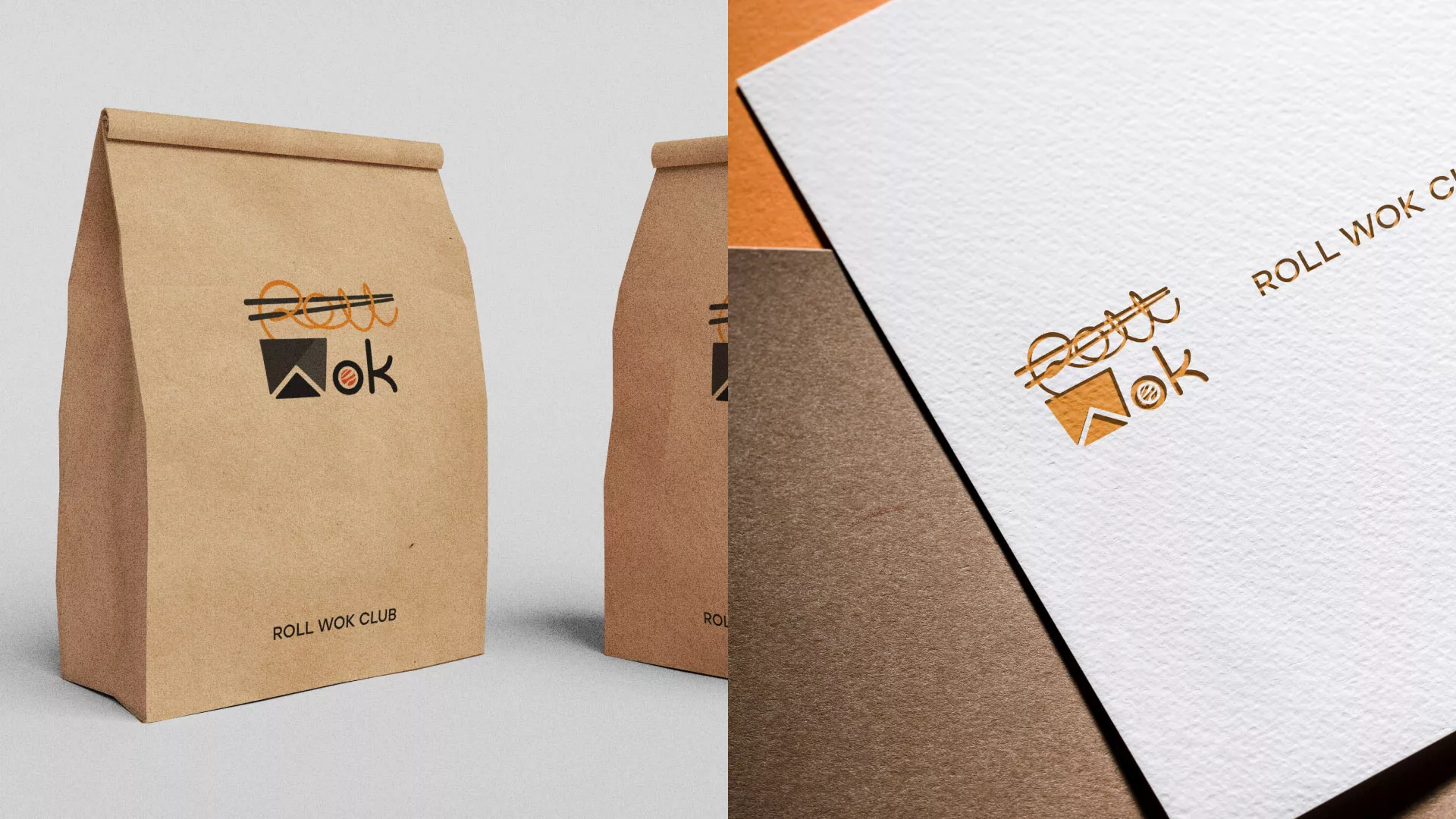 Разработка логотипа суши-бара «Roll Wok Club» в Лермонтове